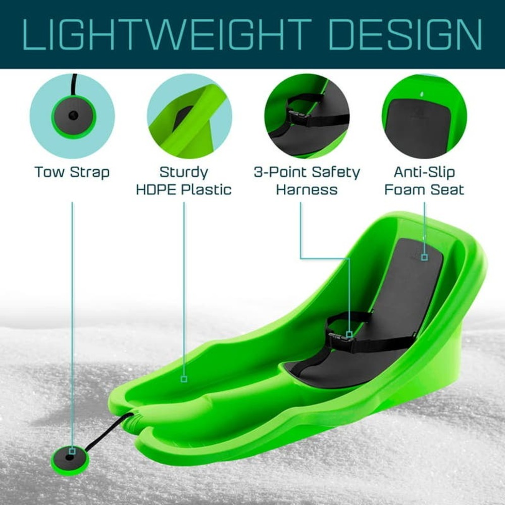 Gizmo Riders Baby Rider Mystic Green Pull Snow Sled winter sports - Picture 6 of 7